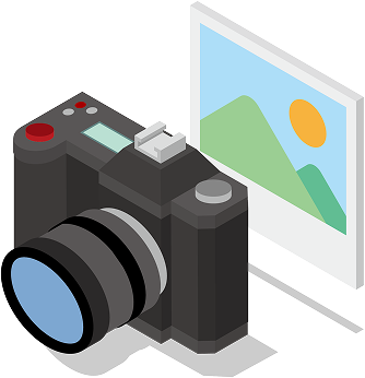 カメラと写真のイラスト